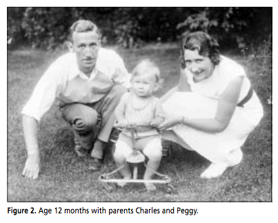 Age 12 months with parents Charles and Peggy.<br />Age 12 months with parents Charles and Peggy.